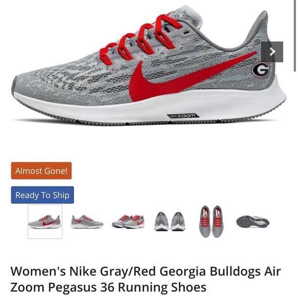 UGA Nike Women's Air Zoom Running Shoes - Picture 2 of 3
